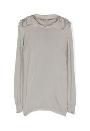 Rick Owens Kids fine-knit hooded top - Grigio