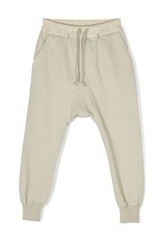 Rick Owens Kids drawstring-waist cotton track pants - Toni neutri