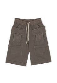 Rick Owens Kids drawstring-waist cotton shorts - Marrone