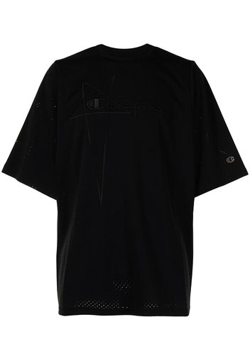 Rick Owens X Champion embroidered-logo T-shirt - Nero