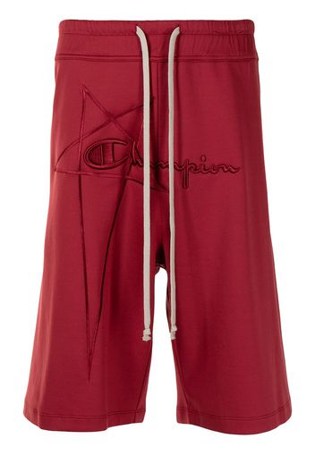 Rick Owens X Champion Rick Owens X Champion logo-embroidered drawstring shorts - Rosso