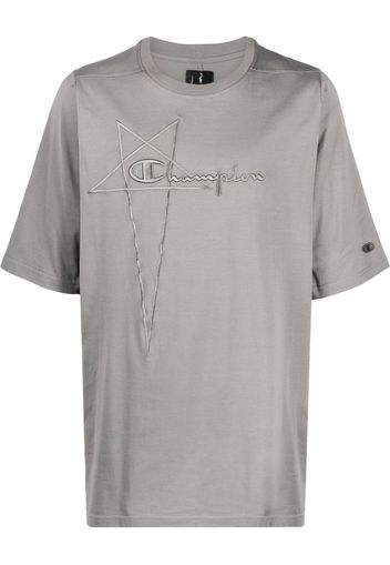 Rick Owens X Champion T-shirt con ricamo - Grigio