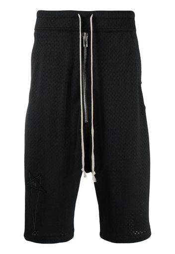 Rick Owens X Champion drop-crotch mesh shorts - Nero