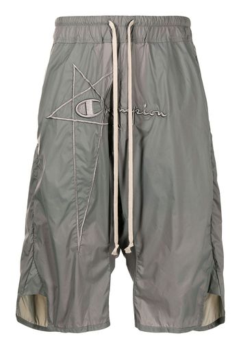 Rick Owens X Champion Shorts sportivi con ricamo - Grigio