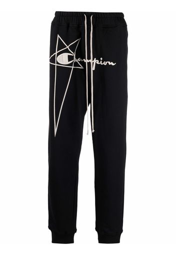 Rick Owens X Champion Pantaloni sportivi con ricamo - Nero