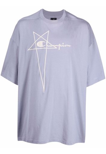 Rick Owens X Champion embroidered-logo oversize T-shirt - Blu