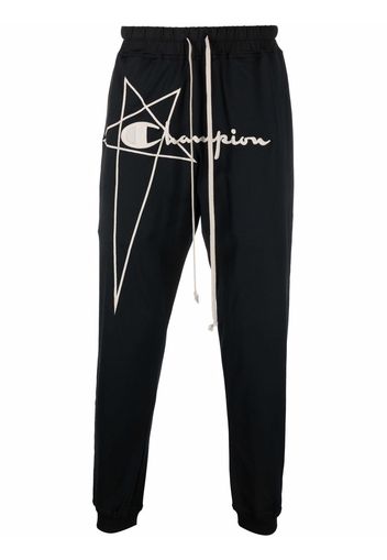 Rick Owens X Champion embroidered-logo joggers - Nero