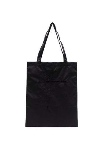 Rick Owens X Champion logo-embroidered tote bag - Nero