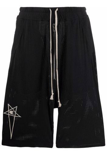 Rick Owens X Champion embroidered-logo knee-length shorts - Nero