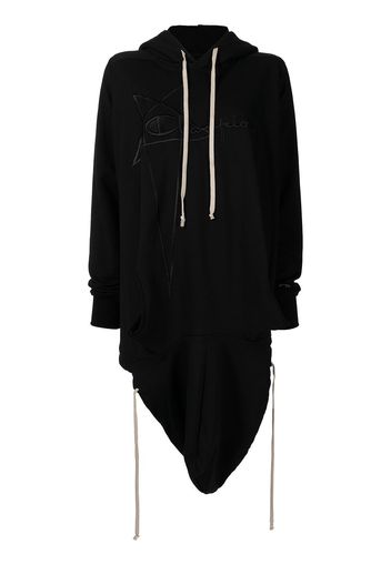 Rick Owens X Champion embroidered-logo hoodie - Nero