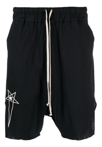 Rick Owens X Champion logo-embroidered organic cotton shorts - Nero