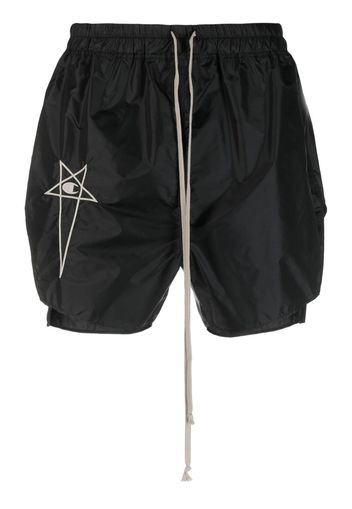 Rick Owens X Champion Dolphin embroidered-logo shorts - Nero