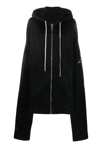 Rick Owens X Champion oversized zip-up hoodie - Nero