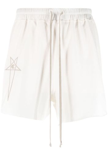 Rick Owens X Champion logo-embroidered cotton track shorts - Bianco