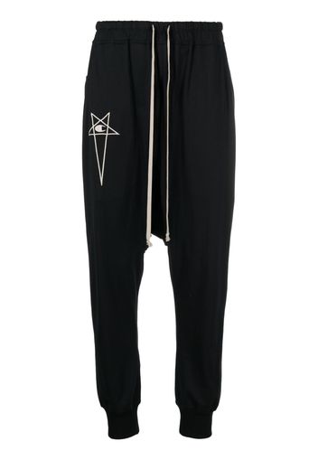 Rick Owens X Champion logo-embroidered drop-crotch track pants - Nero