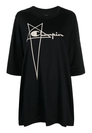 Rick Owens X Champion logo-embroidered cotton T-shirt - Nero