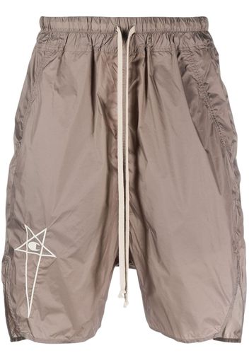 Rick Owens X Champion embroidered-logo drawstring shorts - Toni neutri