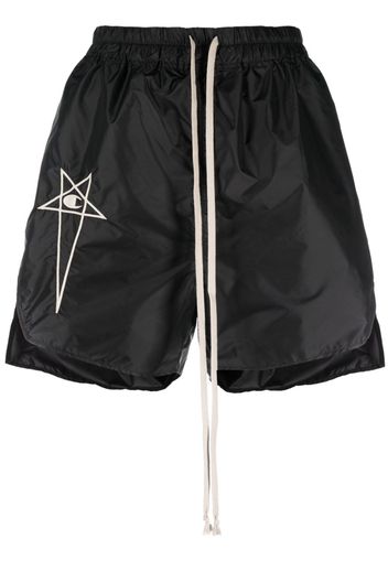 Rick Owens X Champion logo-embroidered mini shorts - Nero