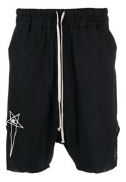 Rick Owens X Champion logo-embroidered organic cotton shorts - Nero