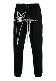 Rick Owens X Champion logo-embroidered organic cotton track pants - Nero