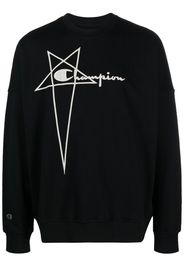 Rick Owens X Champion logo-embroidered cotton sweatshirt - Nero