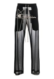 Rick Owens X Champion logo-embroidered sheer trousers - Nero
