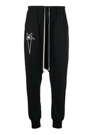 Rick Owens X Champion logo-embroidered drop-crotch track pants - Nero