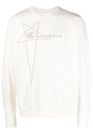 Rick Owens X Champion embroidered-logo cotton sweatshirt - Toni neutri