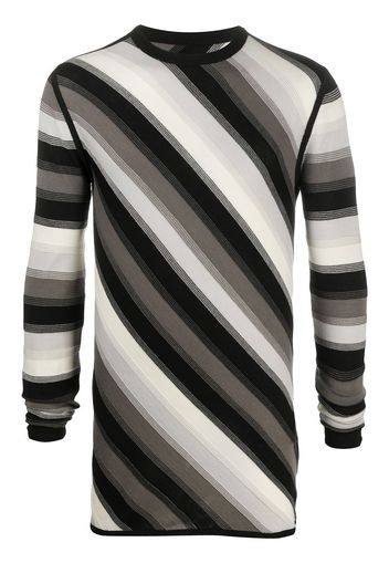 Rick Owens Maglione a righe diagonali - Nero