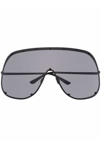 Rick Owens oversized aviator frame sunglasses - Nero