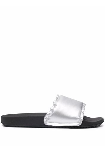 Rick Owens Sandali slides Puffer a punta aperta - Argento