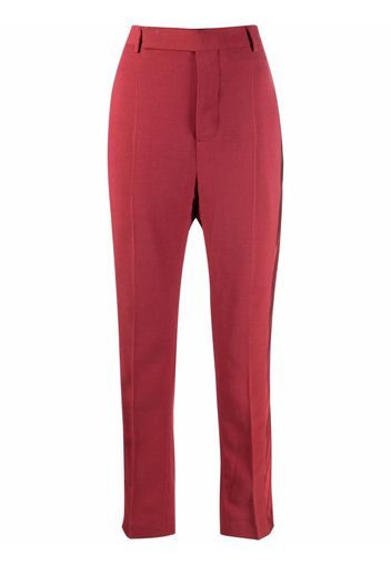 Rick Owens satin trim trousers - Rosso