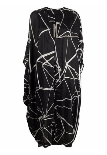 Rick Owens geometric hooded coat - Nero