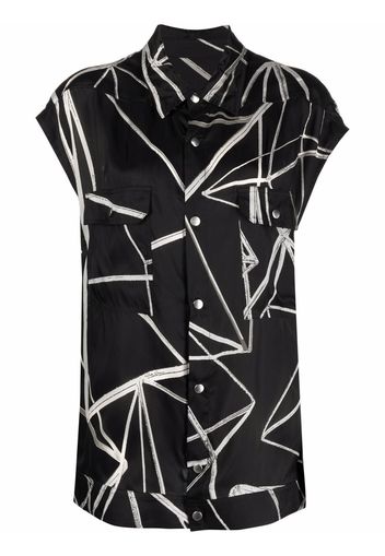 Rick Owens graphic-print overshirt - Nero