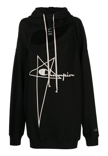 Rick Owens x Champion drawstring hoodie - Nero