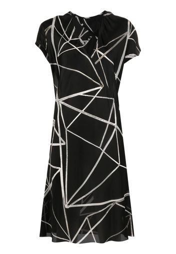 Rick Owens geometric-print wrap dress - Nero