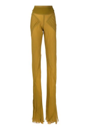 Rick Owens Pantaloni con inserti semi trasparenti - Giallo