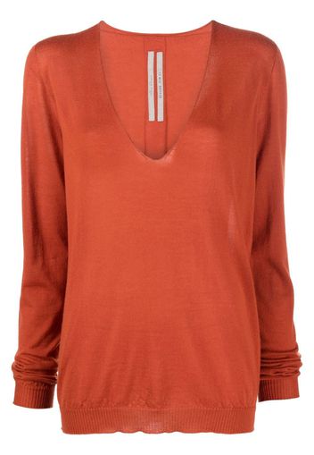 Rick Owens cashmere V-neck jumper - Arancione