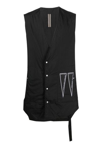 Rick Owens Cappotto smanicato con logo - Nero