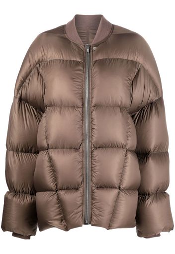 Rick Owens zipped padded jacket - Marrone