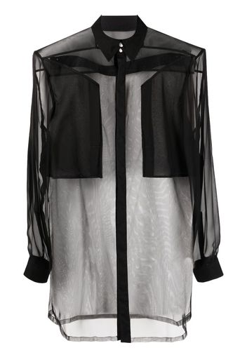 Rick Owens utility see-through shirt - Nero