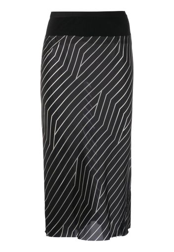 Rick Owens multi-way stripe midi skirt - Nero