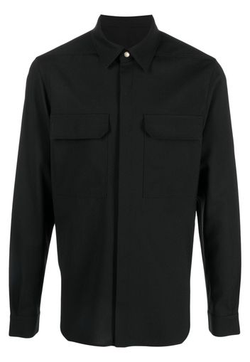 Rick Owens concealed-front shirt jacket - Nero