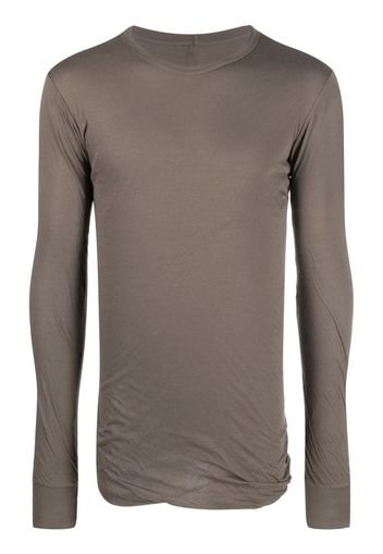 Rick Owens gathered-detail long-sleeved top - Marrone