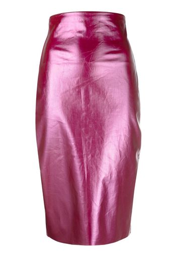 Rick Owens high-waisted wax-coated midi skirt - Rosa