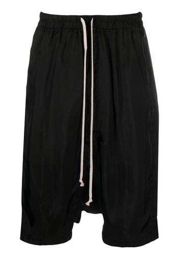 Rick Owens drop-crotch drawstring shorts - Nero