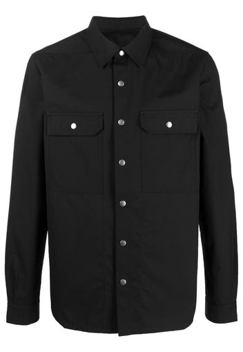 Rick Owens long-sleeved cotton shirt jacket - Nero