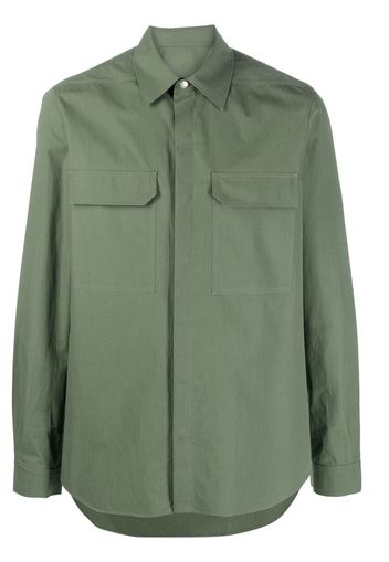 Rick Owens button-front long-sleeved overshirt - Verde