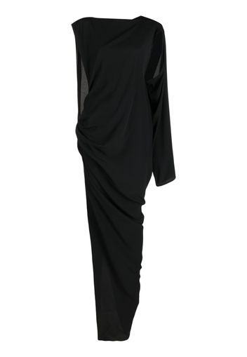 Rick Owens asymmetric-design gathered-detail dress - Nero