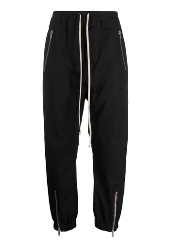 Rick Owens zip-detail drawstring jersey joggers - Nero